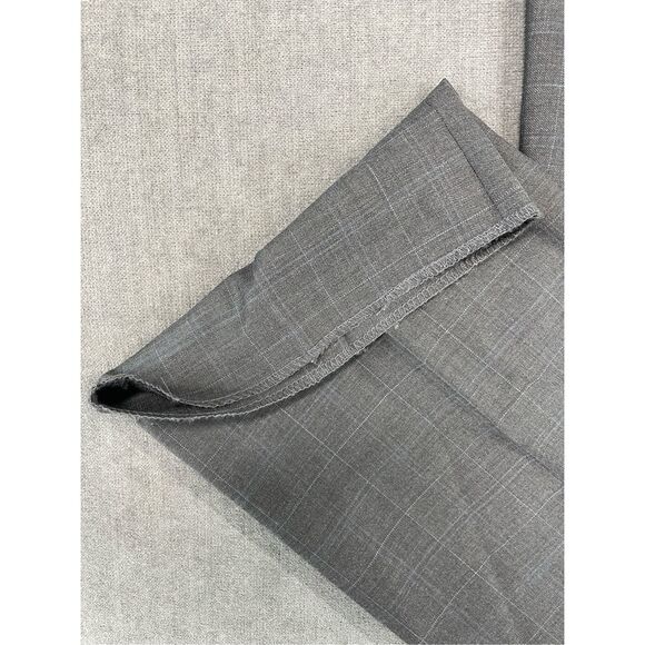 Tommy Hilfiger Dress Pants Men Gray 44 Unhemmed Windowpane Plaid Tailored Fit - Picture 3 of 9